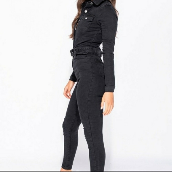 Black Denim Jumpsuit - Picture 3 of 12